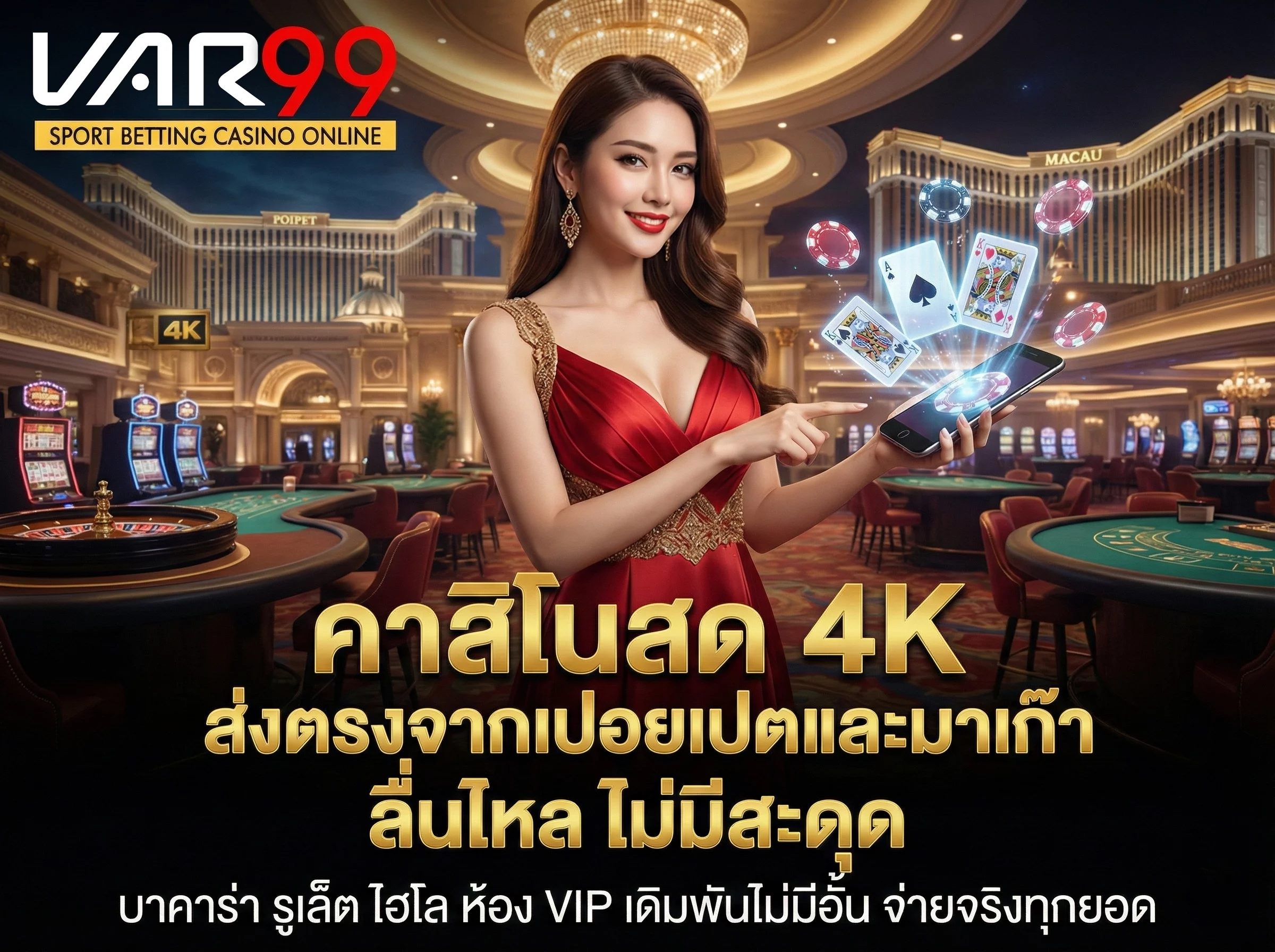บาคาร่าสด VAR99 ภาพคมชัด 4K เล่นผ่านมือถือลื่นไหล ไม่สะดุด